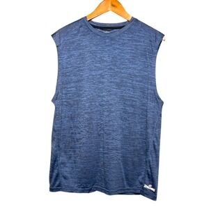 Spalding Dri-power Training Workout Sleeveless Shirt Blue Reg Fit Men Size Large